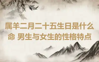 属羊二月二十五生日是什么命 男生与女生的性格特点