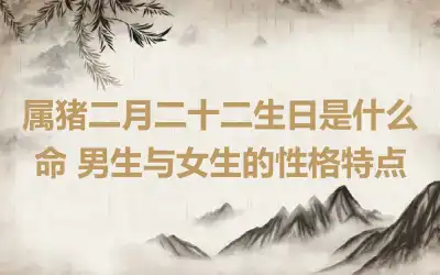属猪二月二十二生日是什么命 男生与女生的性格特点