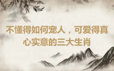 不懂得如何宠人，可爱得真心实意的三大生肖