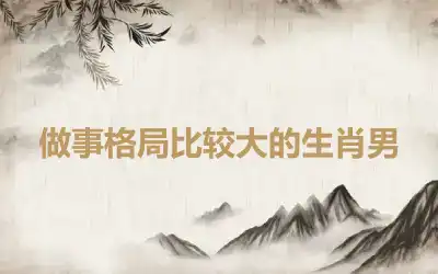 做事格局比较大的生肖男