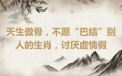 天生傲骨，不愿“巴结”别人的生肖，讨厌虚情假