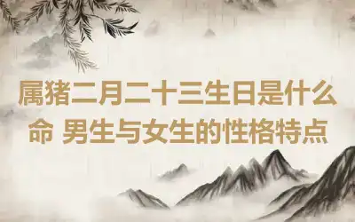 属猪二月二十三生日是什么命 男生与女生的性格特点