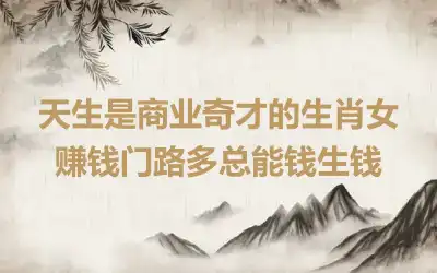 天生是商业奇才的生肖女 赚钱门路多总能钱生钱