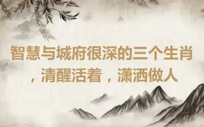 智慧与城府很深的三个生肖，清醒活着，潇洒做人