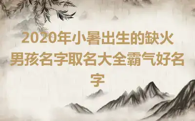 2020年小暑出生的缺火男孩名字取名大全霸气好名字