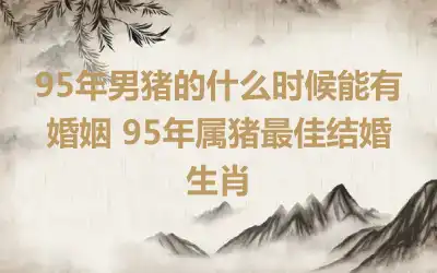 95年男猪的什么时候能有婚姻 95年属猪最佳结婚生肖