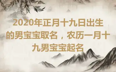 2020年正月十九日出生的男宝宝取名，农历一月十九男宝宝起名