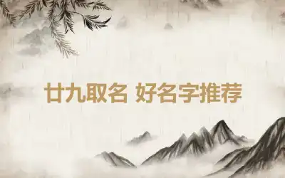 廿九取名 好名字推荐