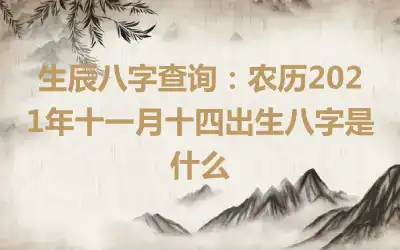 生辰八字查询：农历2021年十一月十四出生八字是什么