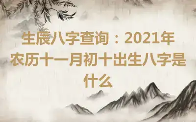 生辰八字查询：2021年农历十一月初十出生八字是什么