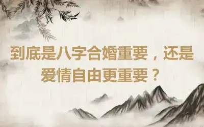 到底是八字合婚重要，还是爱情自由更重要？