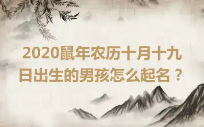 2020鼠年农历十月十九日出生的男孩怎么起名?