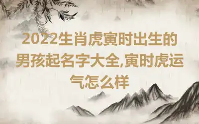 2022生肖虎寅时出生的男孩起名字大全,寅时虎运气怎么样