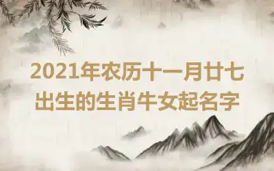 2021年农历十一月廿七出生的生肖牛女起名字