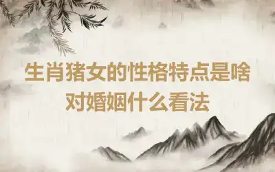 生肖猪女的性格特点是啥 对婚姻什么看法