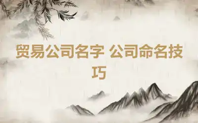 贸易公司名字 公司命名技巧