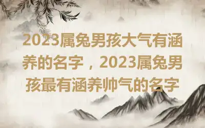 2023属兔男孩大气有涵养的名字，2023属兔男孩最有涵养帅气的名字