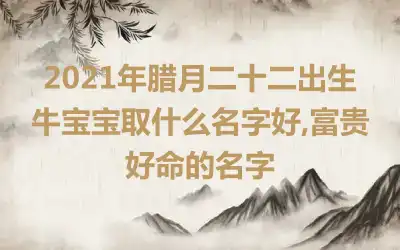 2021年腊月二十二出生牛宝宝取什么名字好,富贵好命的名字