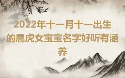 2022年十一月十一出生的属虎女宝宝名字好听有涵养