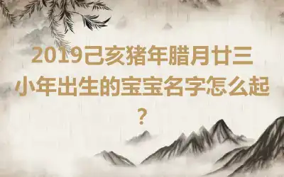 2019己亥猪年腊月廿三小年出生的宝宝名字怎么起?