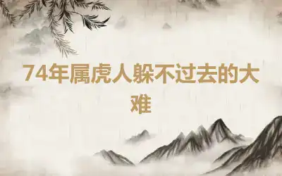 74年属虎人躲不过去的大难
