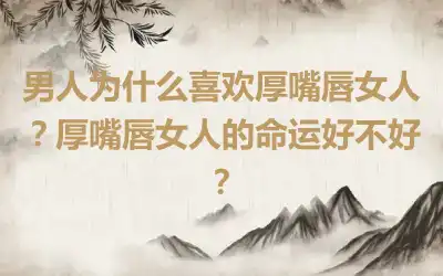 男人为什么喜欢厚嘴唇女人？厚嘴唇女人的命运好不好？