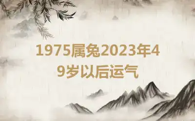 1975属兔2023年49岁以后运气