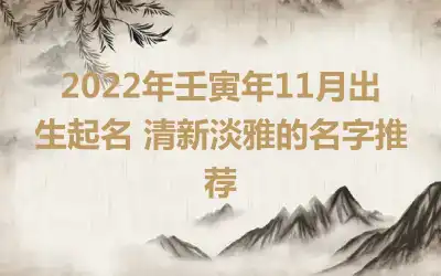 2022年壬寅年11月出生起名 清新淡雅的名字推荐