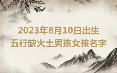 2023年8月10日出生五行缺火土男孩女孩名字