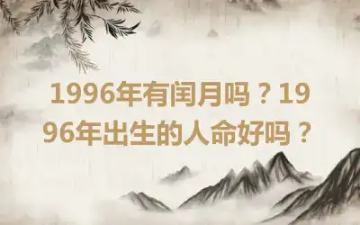 1996年有闰月吗？1996年出生的人命好吗？