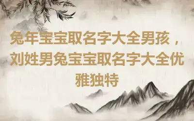 兔年宝宝取名字大全男孩，刘姓男兔宝宝取名字大全优雅独特