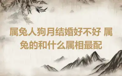 属兔人狗月结婚好不好 属兔的和什么属相最配