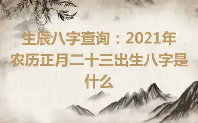 生辰八字查询：2021年农历正月二十三出生八字是什么