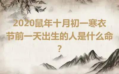 2020鼠年十月初一寒衣节前一天出生的人是什么命？