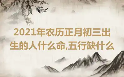 2021年农历正月初三出生的人什么命,五行缺什么