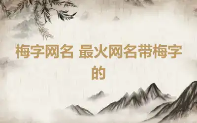 梅字网名 最火网名带梅字的
