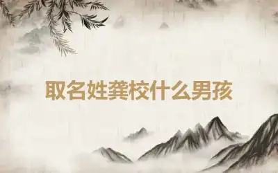 取名姓龚校什么男孩