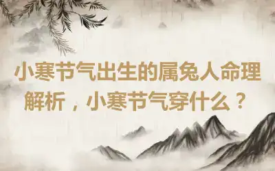 小寒节气出生的属兔人命理解析，小寒节气穿什么？