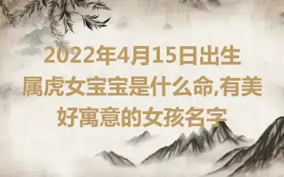 2022年4月15日出生属虎女宝宝是什么命,有美好寓意的女孩名字