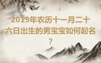 2019年农历十一月二十六日出生的男宝宝如何起名?