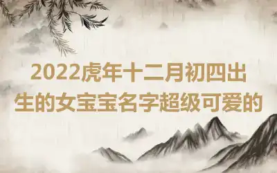 2022虎年十二月初四出生的女宝宝名字超级可爱的