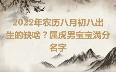 2022年农历八月初八出生的缺啥？属虎男宝宝满分名字