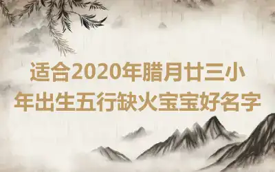 适合2020年腊月廿三小年出生五行缺火宝宝好名字