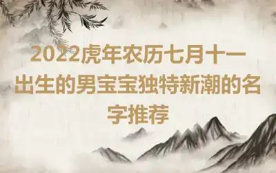 2022虎年农历七月十一出生的男宝宝独特新潮的名字推荐