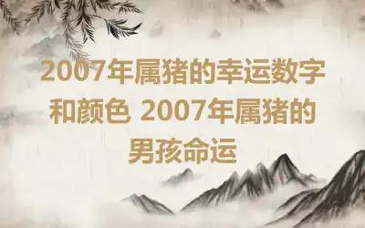 2007年属猪的幸运数字和颜色 2007年属猪的男孩命运