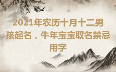 2021年农历十月十二男孩起名，牛年宝宝取名禁忌用字