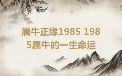 属牛正缘什么时候才能出现 属牛的上等婚配