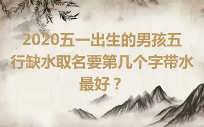 2020五一出生的男孩五行缺水取名要第几个字带水最好?