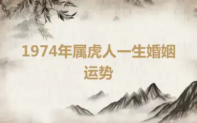 1974年属虎人一生婚姻运势