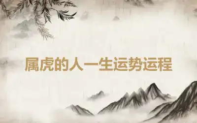 属虎的人一生运势运程